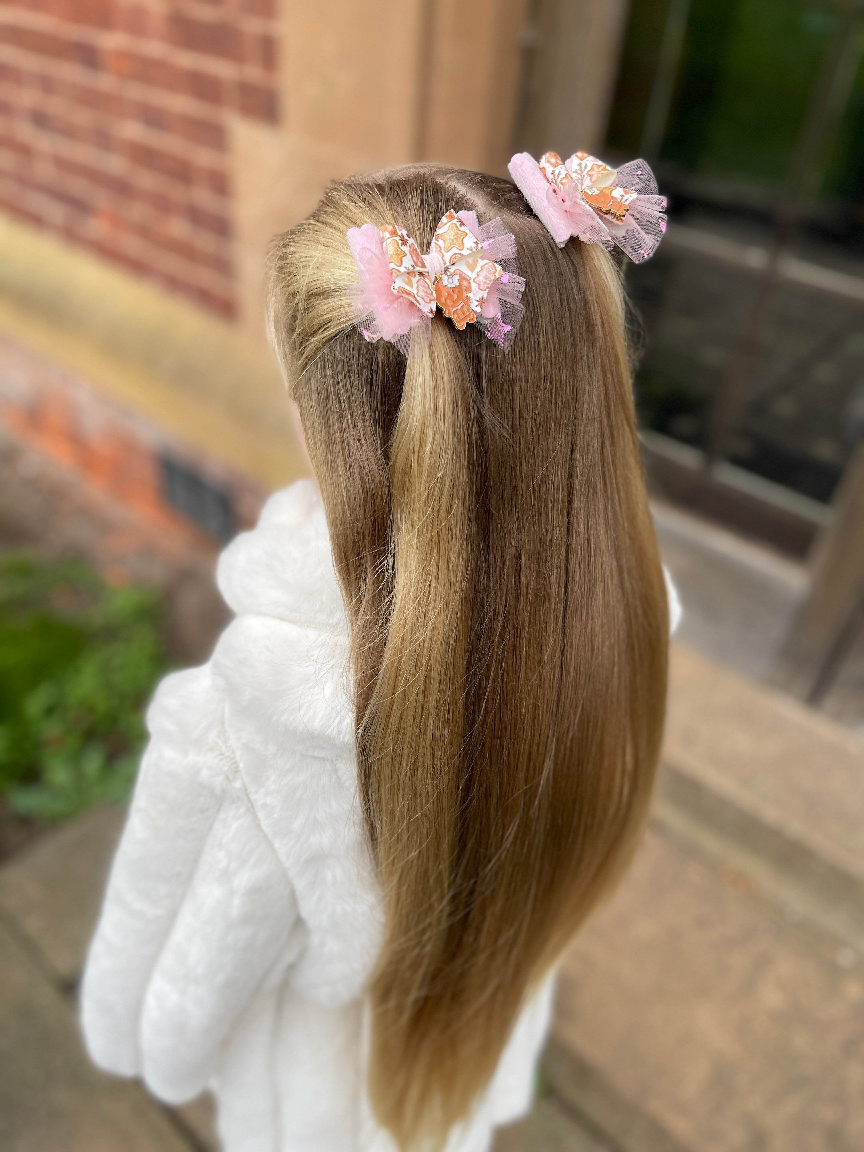 Tutu Pink Candy Cane Bow-Single