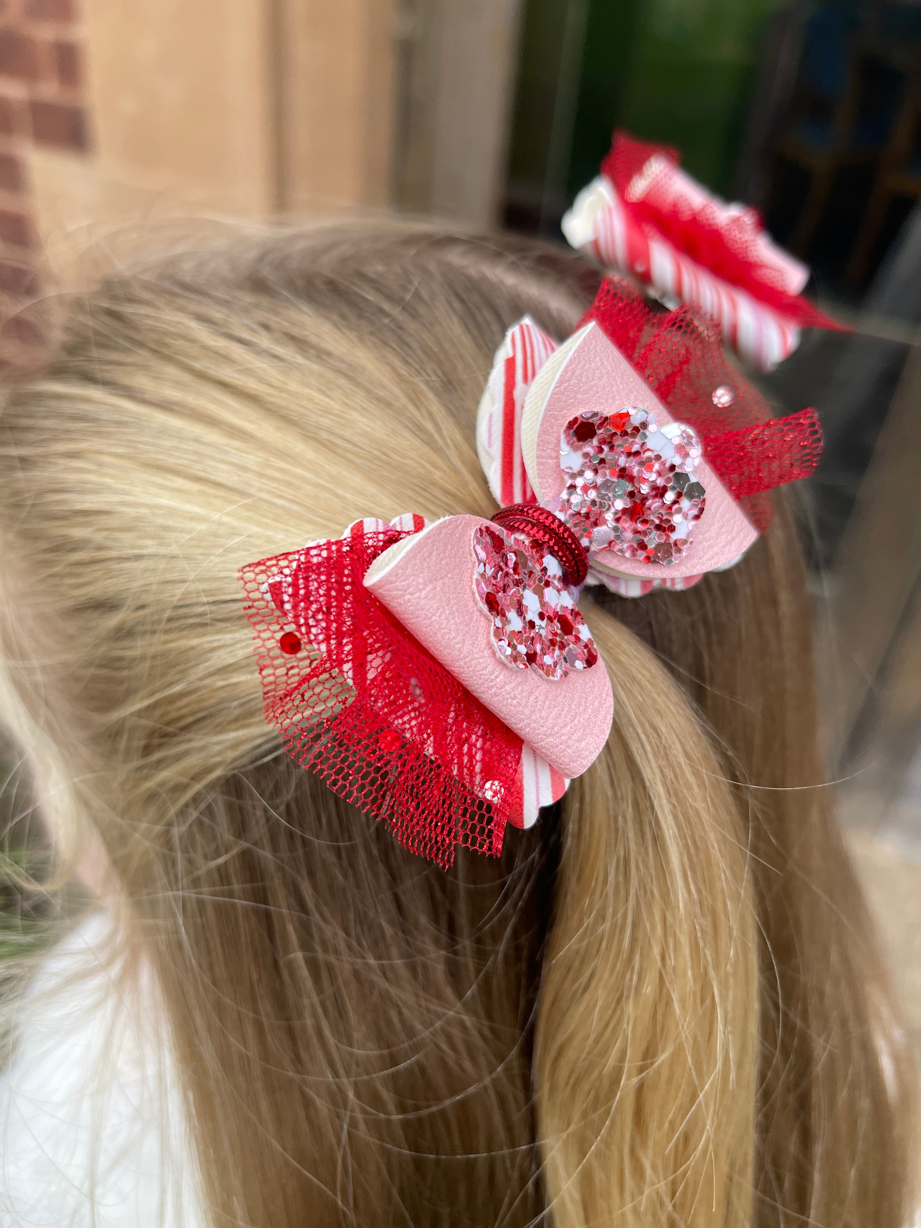 Pink Candy Cane Single Bow