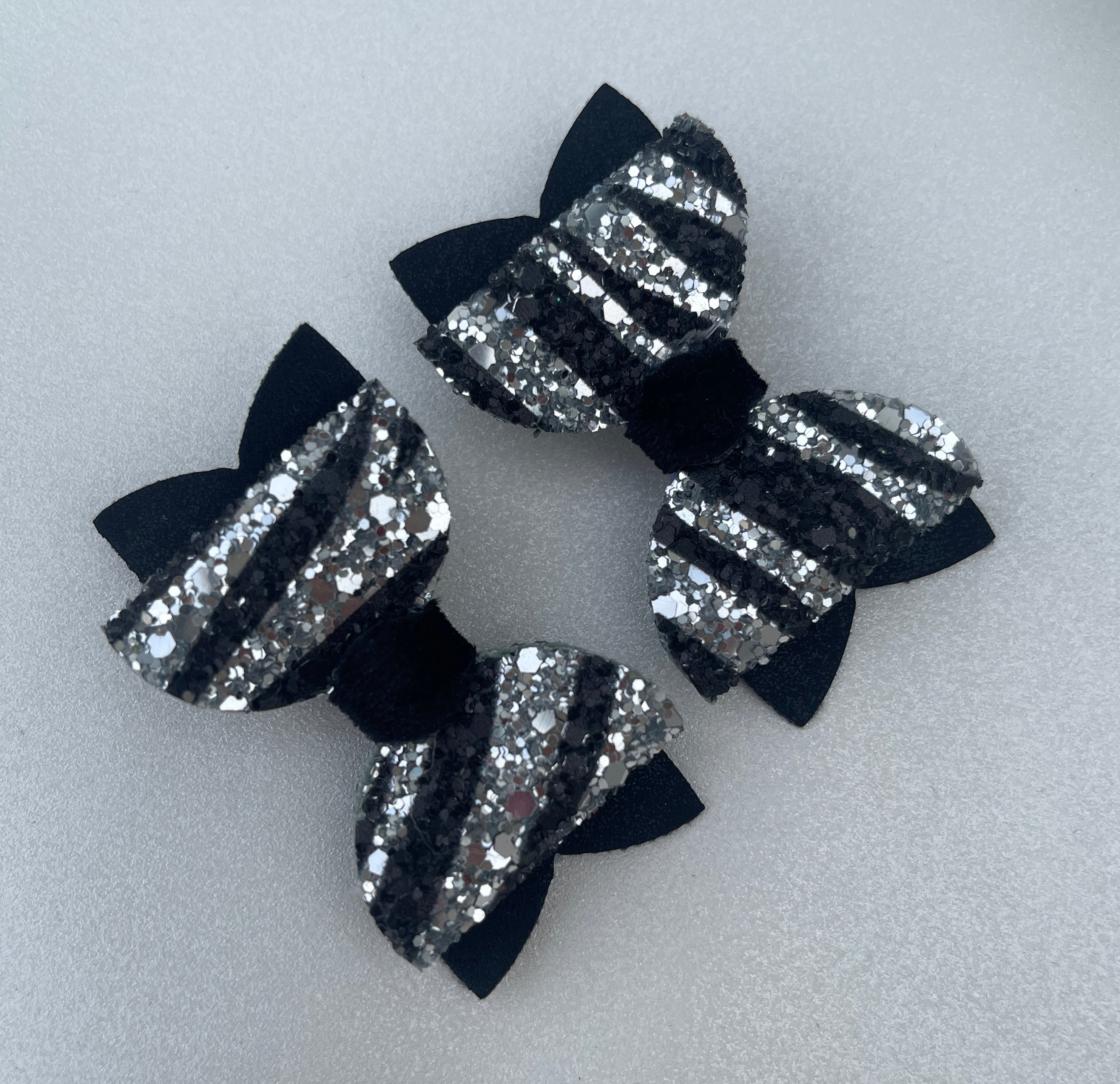Stripe Glitter Bow Set