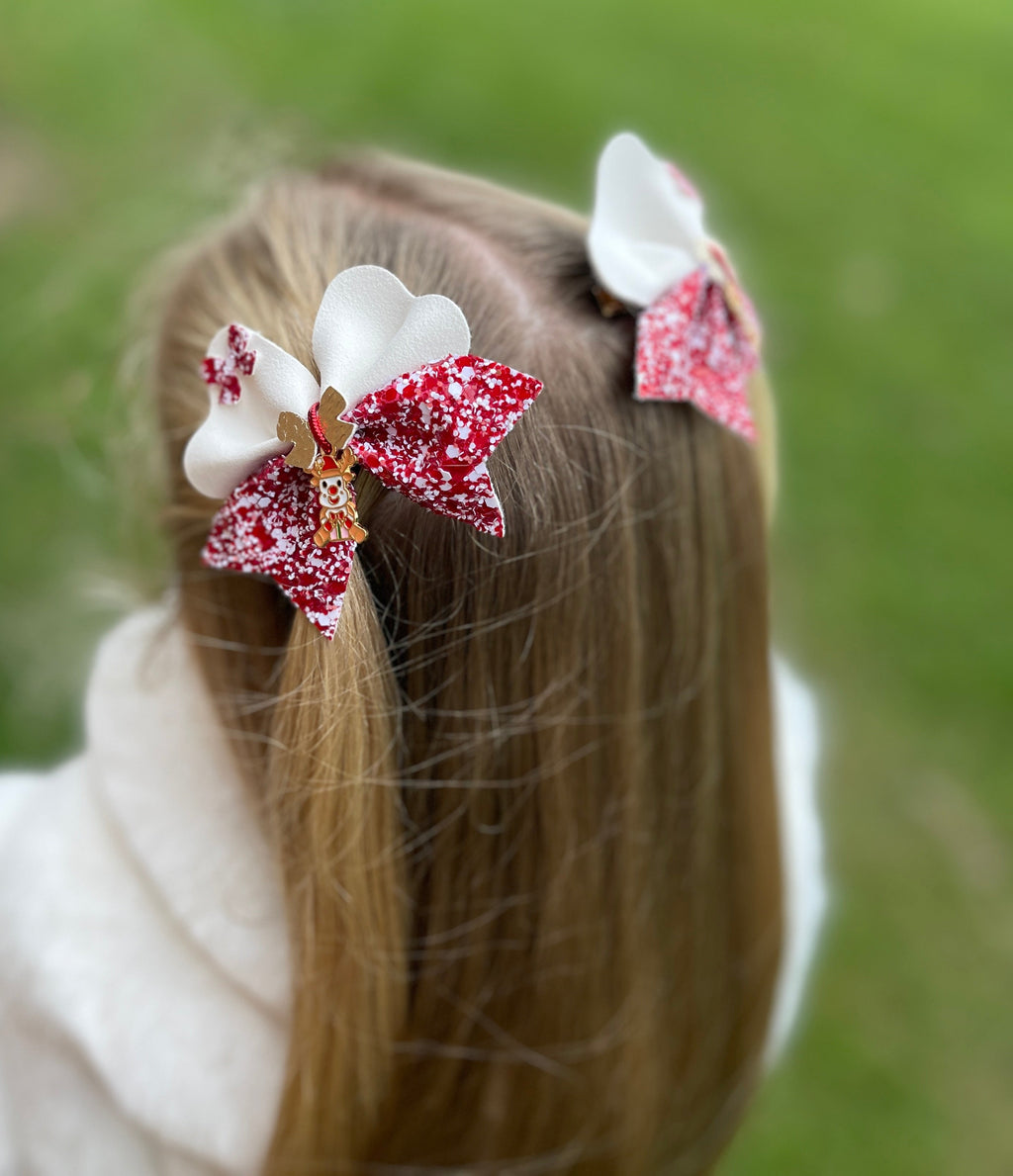 Glitter Detail Bow Clip-Single
