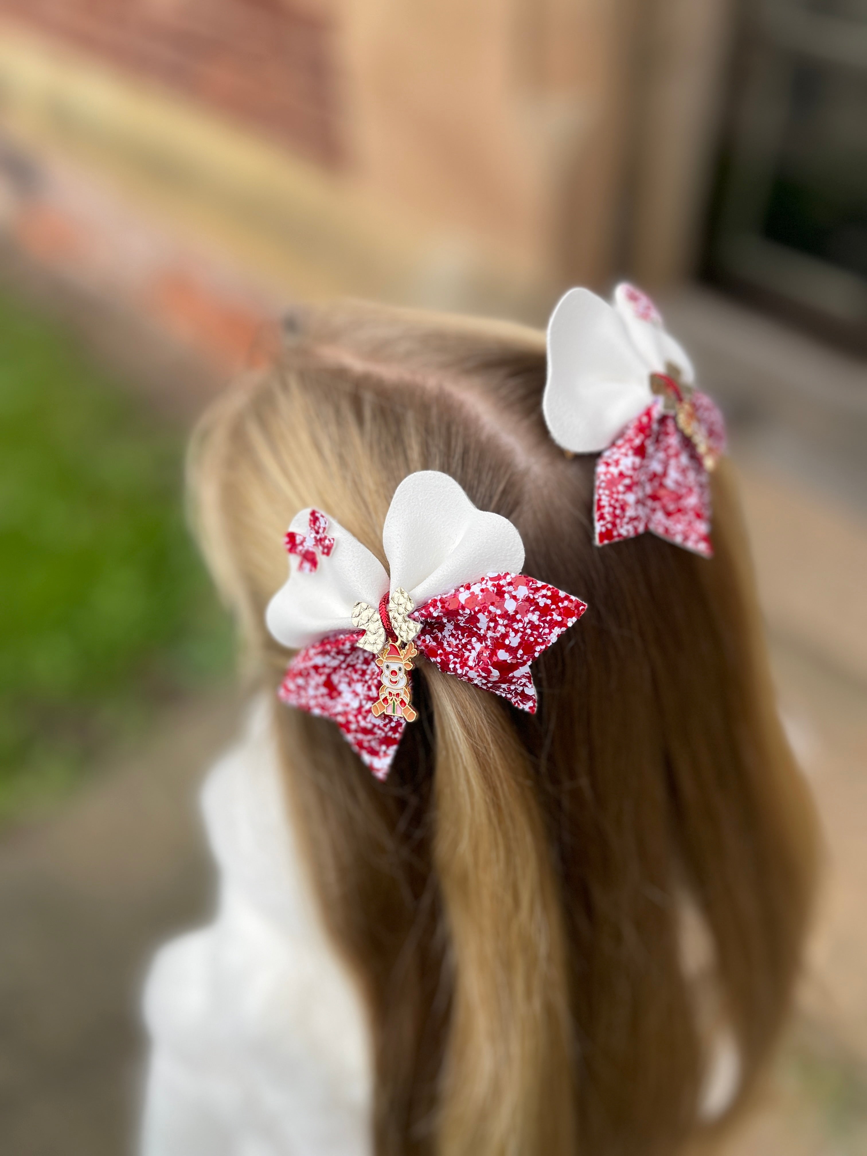 Glitter Detail Bow Clip-Single